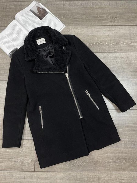 Women Sandro Paris Coat Black Wool 38