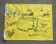 2009 Masters Golf Flag Hand Signed By 11 Masters Champions with COA