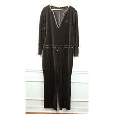Vintage Y2K Brown Velour FUBU Jumpsuit One piece Plus Size 3X Bodycon Hip Hop