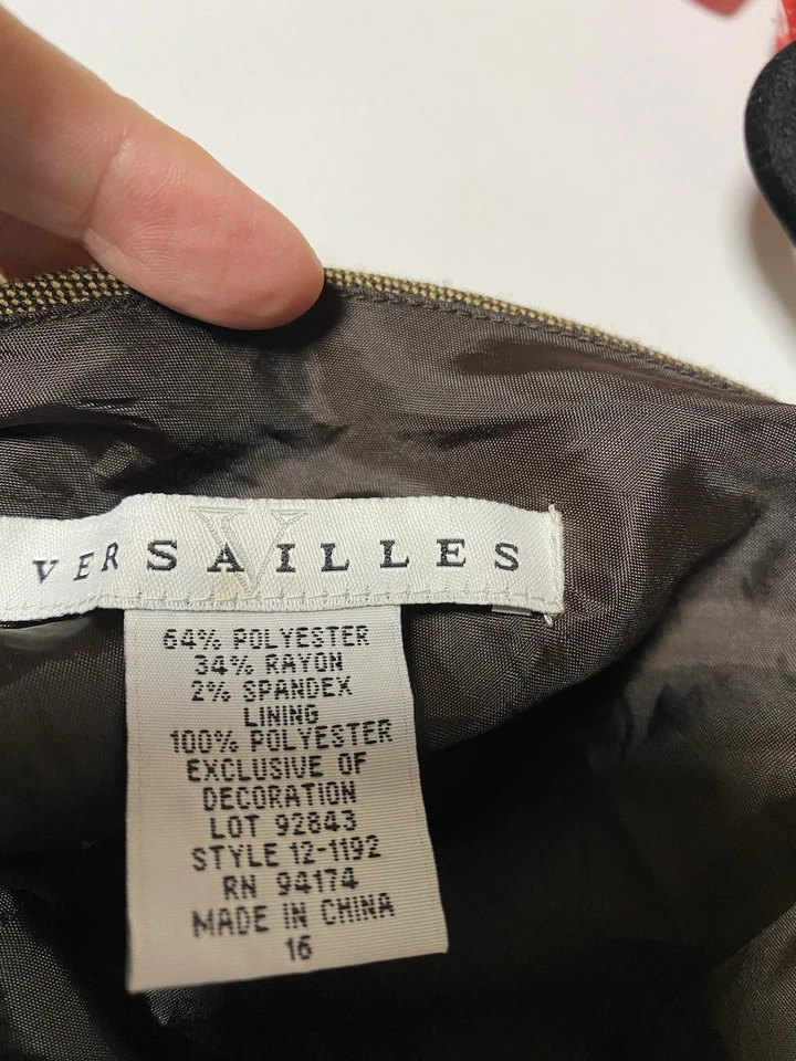 FALDA VERSAILLES VINTAGE MARRÓN CREMALLERA LATERAL CON DETALLES FLORALES - TALLA 16 Foto 4 de 4