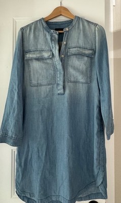 J Crew Chambray Shift Shirtdress NEW with Tag Size S Lightweight Denim Pockets