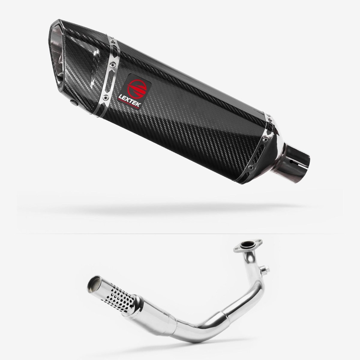 Lextek Carbon Fibre SP9C 300mm Exhaust System for Lexmoto Enigma 125 Silencer