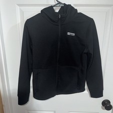 Abercrombie Kids Black Zip Up Hooded Jacket Size 11/12 Hooded With Front Pockets