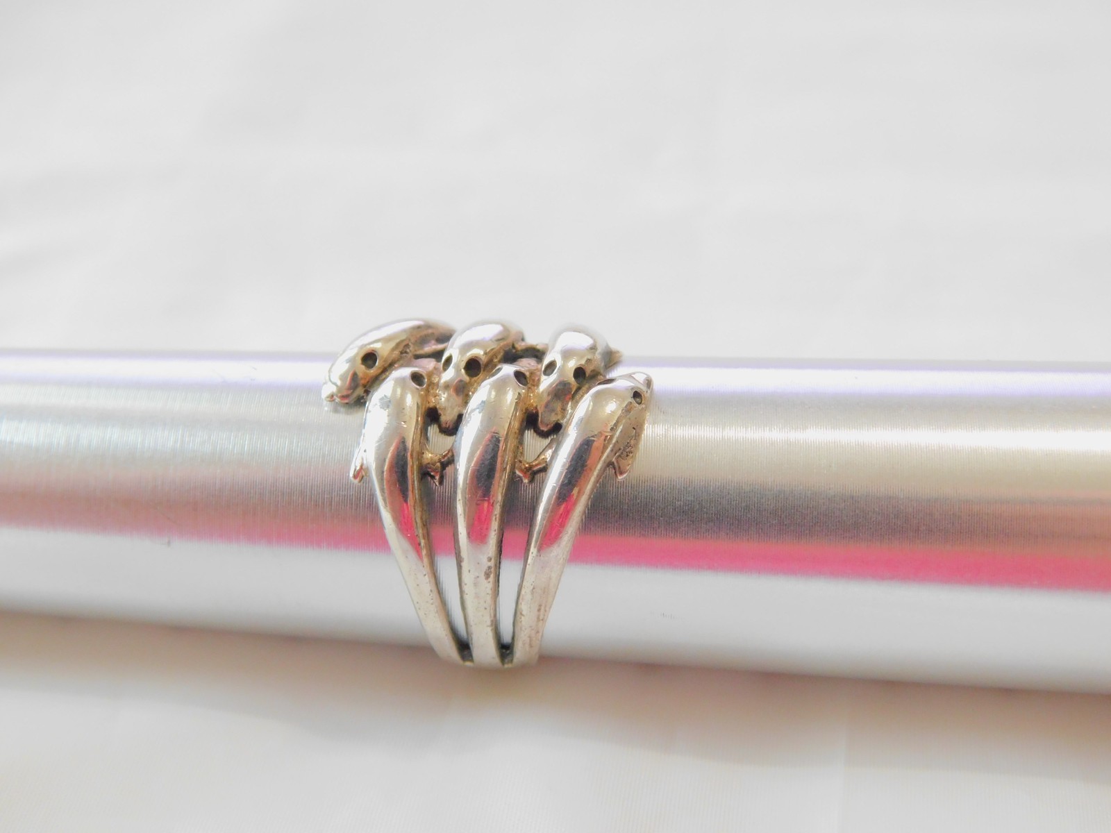 Sterling Silver Multi Row Dolphin Ring R1457 - image 2