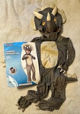 Spirit ROARING TRICERATOPS Dinosaur Halloween Dress Up Party Costume size 3t-4t