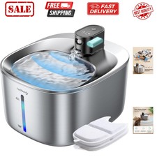 Wireless Cat Water Fountain Stainless Steel w...