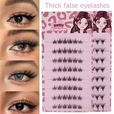 Self Adhesive Natural Fluffy Lash Extension Glue-Free Clusters False Eyelashes  