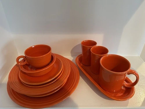 Fiestaware Orange 11 Pc. Lot;  No Chips / Cracks; See Pictures For Details!