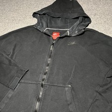 Nike Tech Fleece Hoodie Womens Large Hooded Sweater SweatShirt Black 811710