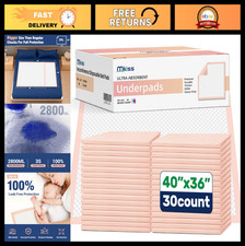 Extra Large Disposable Bed Pads 40"x36" 30 Count - Super Absorbent Incontinenc