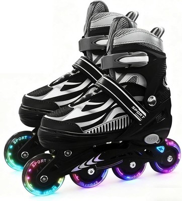 Patines en linea ajustables 4 to 16 ninos 8 ruedas iluminadas principiantes