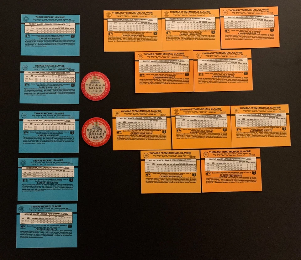 1966-Topps-ATLANTA BRAVES (20 CARTAS) + TARJETAS DE BONIFICACIÓN TOM GLAVINE + MONEDA DE DALE MURPHY Foto 4 de 4