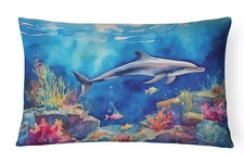 Caroline's Treasures Dolphin Throw Pillow DAC2785PW1216