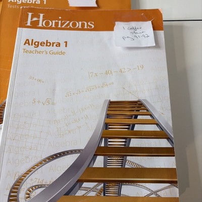 Horizons 8th grade Algebra 1 COMPLETE SET Teacher Guide Student Workbook Tests
