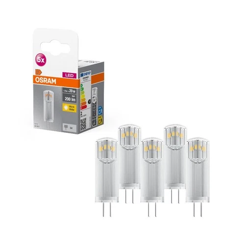 5 Pack Osram G4 LED PIN Pin Base Lamp 12V Low Voltage Warm White 2700K 1.8W