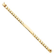 SOLID 14k Yellow Gold Cuban Link Baby ID Bracelet 6" Womens 7.43g
