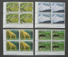 Liechtenstein ** 2004, Eckrand-4er-Blöcke "Liechtenstein von oben"
