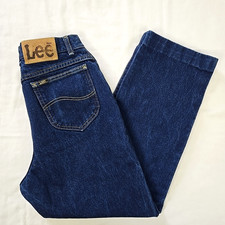 VTG 70s Lee Riders Jeans Dark Wash Denim Women's 11 crop 26x27 Talon 42 USA