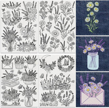 30Pcs Lavender Daisy Flower Water Soluble Hand Sewing Stabilizers