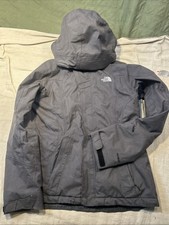 North Face Women  s Medium Jacket Gray Hyvent Waterproof Outdoor W/Removable Hood