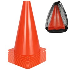 12pcs 9 Inch Soccer Cones, Plastic Traffic Training Cones for Basketball Foot...