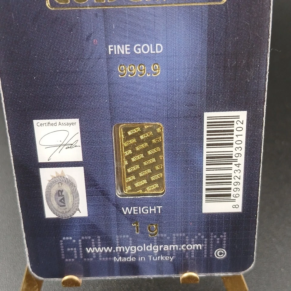 Золотой слиток 1 г IGR 999,9 чистого золота #U10956 запечатанный сертифицированный пробирщик  - Изображение 4 из 4