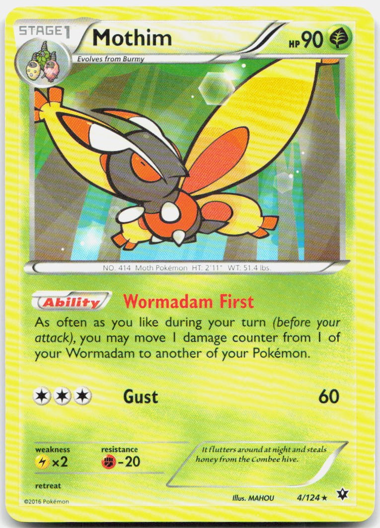 Mothim 4/124 Rare Fates Collide Pokemon LP