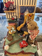 Teddy Bear Resin Bookends Hand Painted Multicolor Children's Room Novelty Decor