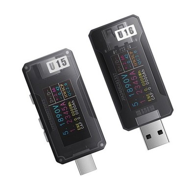 U15 U16 USB For charger Power Analyzer Real Time Data on 160x80 DPI Display