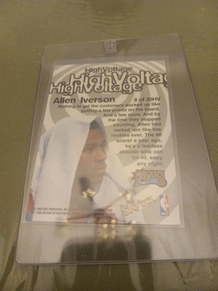 1998-99 NBA HOOPS High Voltage Insert #8HV Allen Iverson - Image 2 of 2