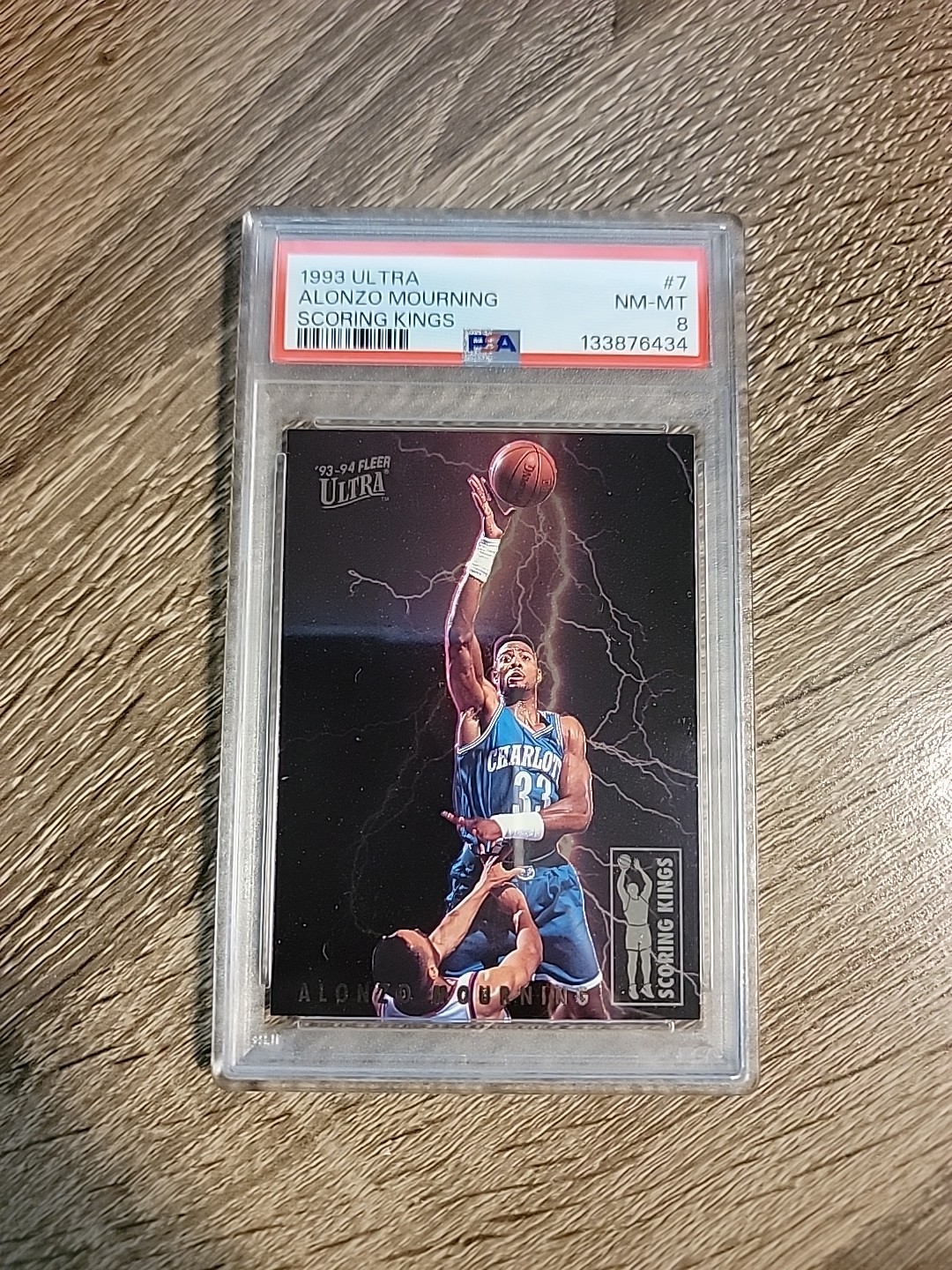 1993-94 Fleer Ultra Scoring Kings Alonzo Mourning #7 Hornets HoF PSA 8
