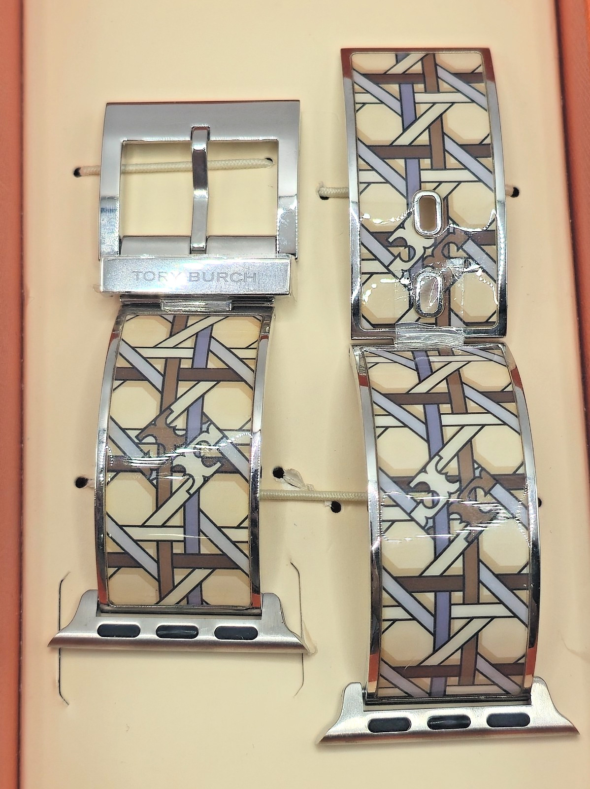 Tory Burch Geo Print Stainless Steel Apple Watch Band 38/40/41mm New thumbnail 3