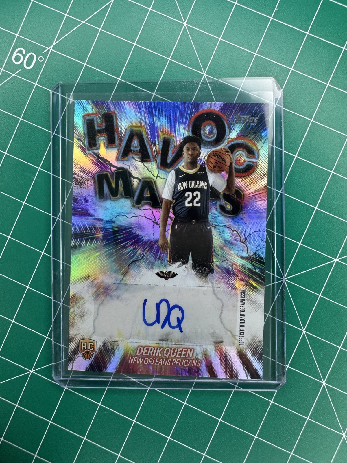 Derik Queen 2025-26 Topps Flagship #HM-DQ Havoc Marks Auto RC Rookie Pelicans