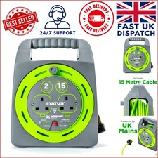 Versatile 15m Extension Power Cable with Dual Sockets for Outdoor Projects