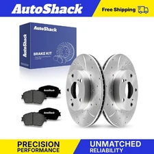 Front Drilled Slotted Brake Rotors Premium Ceramic Pads for Toyota Tacoma