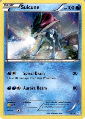 SUICUNE 30/30 HOLO C XY TRAINER KIT: SUICUNE POKEMON HOLO LP