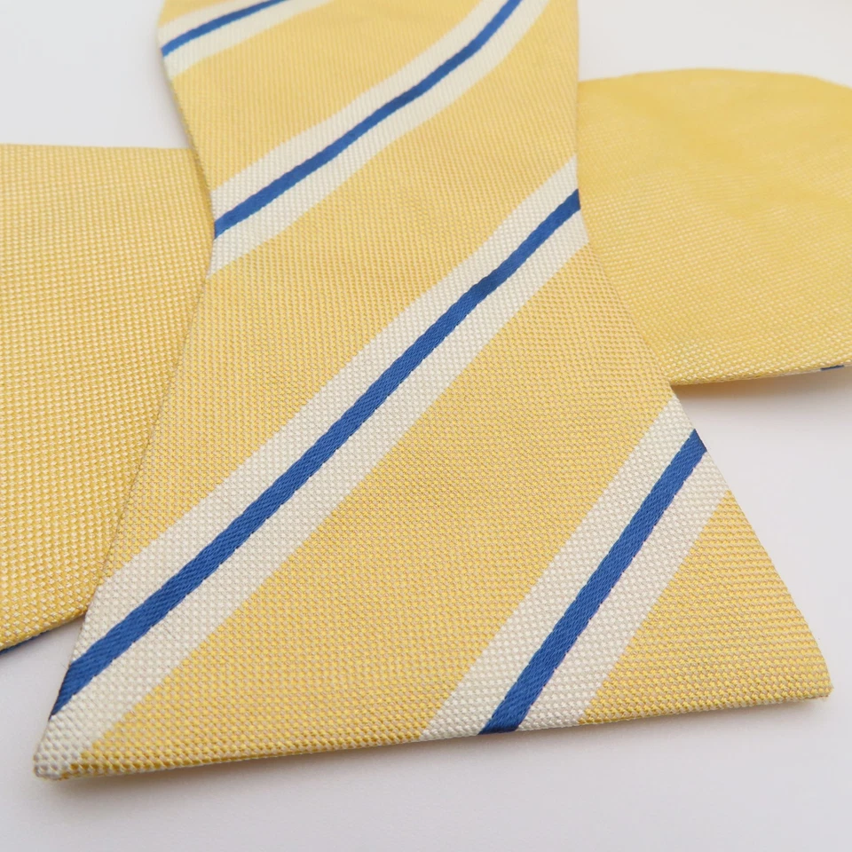 Tommy Hilfiger Pajarita Seda Amarillo Azul Rayas 2.5" Ancho Auto Corbata NUEVO Foto 2 de 4
