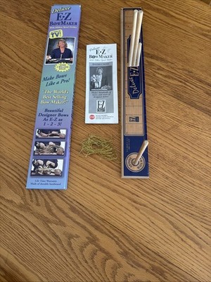 Vintage Deluxe Wooden EZ Bow Maker With Ribbon Spool Holder With Instructions