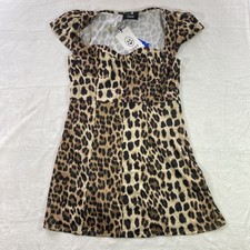 Cider Womens Large Leopard Midi Dress Sleeveless Fitted New With Tags
