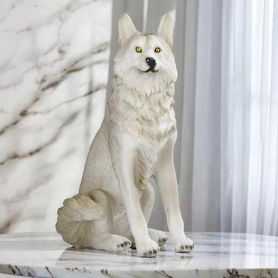 #ad #ad 6quot;H Wolf Sitting Figurine $19.39