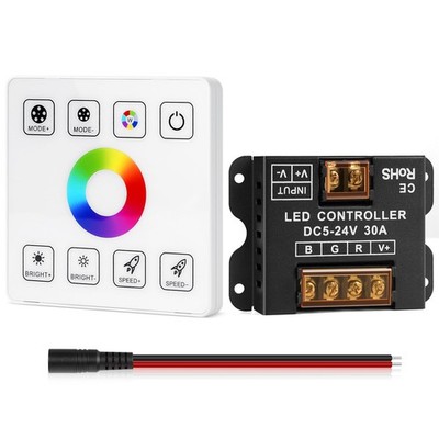 RF Touch Panel RGB LED Controller Kit Wireless Remote Fits 5V/12V/24V Strip