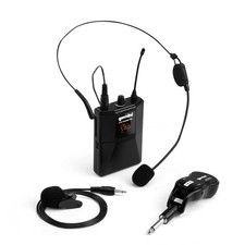 Gemini UHF Wireless Microphone System Dual Lavalier Headset Mics with Bod...