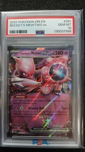 TEAM ROCKET'S MEWTWO EX #081 PSA 10 GEM MT 2025 POKEMON DRI EN