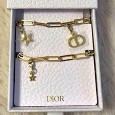 Christian Dior Novelty Gold Star Strap Key Chain Charm Phone Accessories New JP