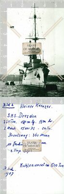 Foto Kleiner Kreuzer S.M.S Dresden SMS Kriegsschiff Kaiserliche Marine 1916