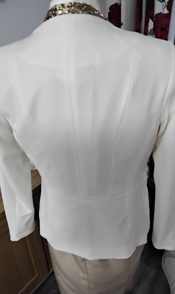 LOVELY LADIES H&M CREAM JACKET WITH GOLD TRIM SIZE EUR 38 eBay