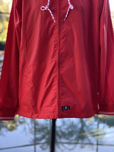 DC Windbreaker Jacket Large - Men's Red Nylon Windbreaker, New with Tags - Picture 8 of 12