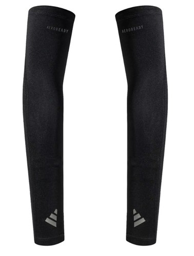 adidas AeroReady Running Arm Sleeves Gym Football Sports Training Black
