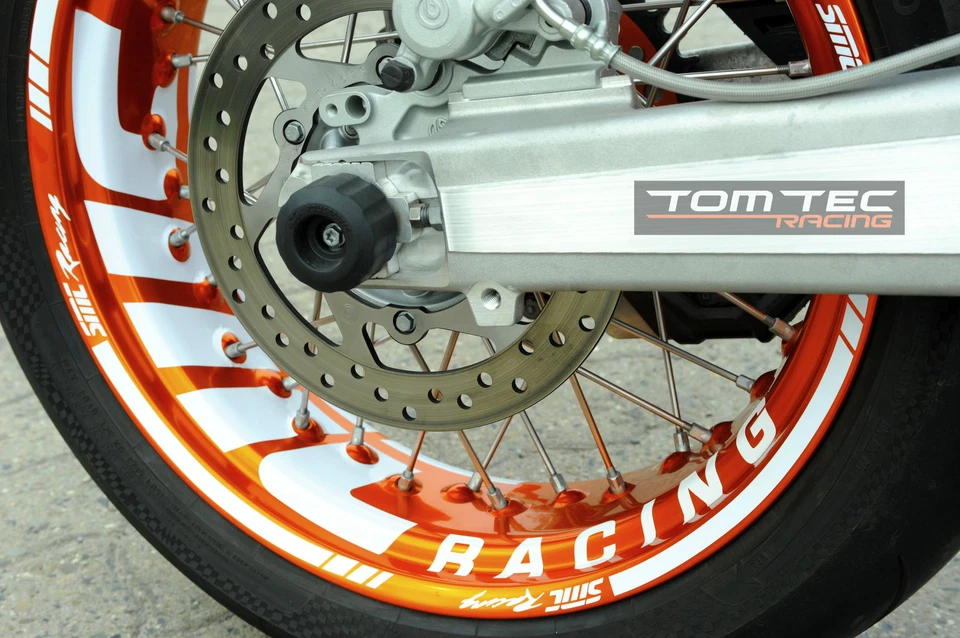 Pegatina pegatina para llantas Supermoto llantas KTM 690 SMC-R SMC SMCR LC4 625 EXC SX Foto 3 de 4