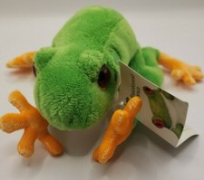 Rainforest Alliance Green Tree Frog Red Eyed Toy Small Stuffed Plush Animal
